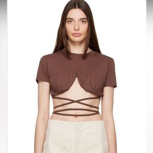 JACQUEMUS Le T-Shirt Baci in Brown